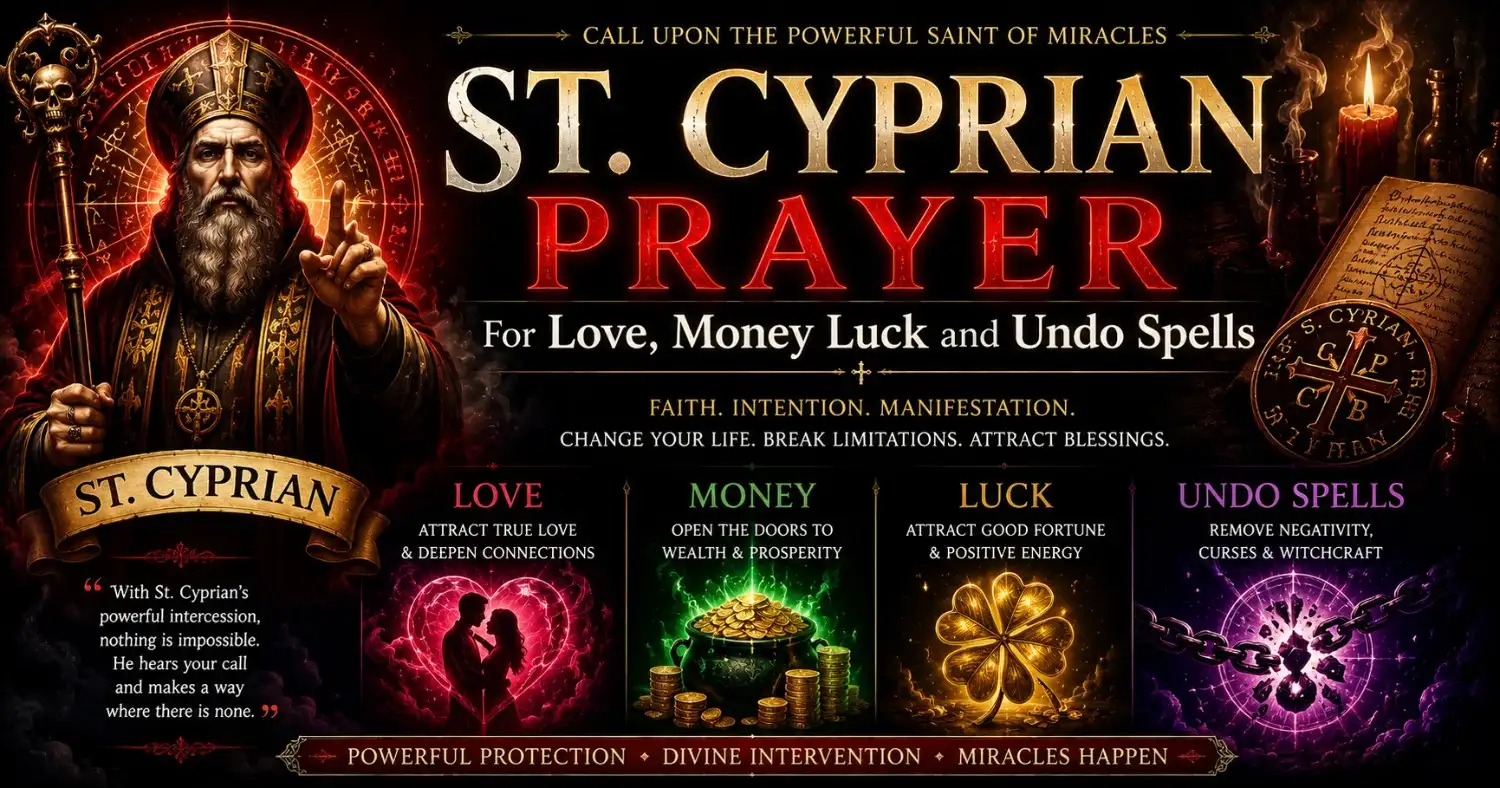 ST. CYPRIAN PRAYER For Love, Money Luck, Witchcraft and Undo Spells
