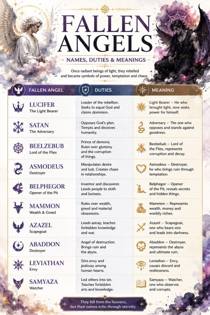 Fallen Angels Names List Fallen Angels Names List