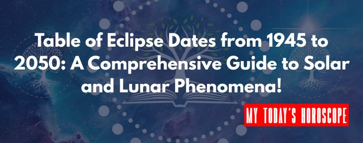 Table of Eclipse Dates from 1945 to 2050: A Comprehensive Guide to Solar and Lunar Phenomena
