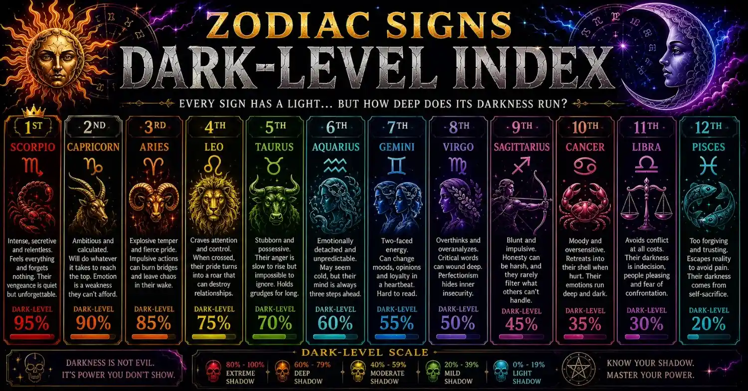 Zodiac Signs Dark-Level Index