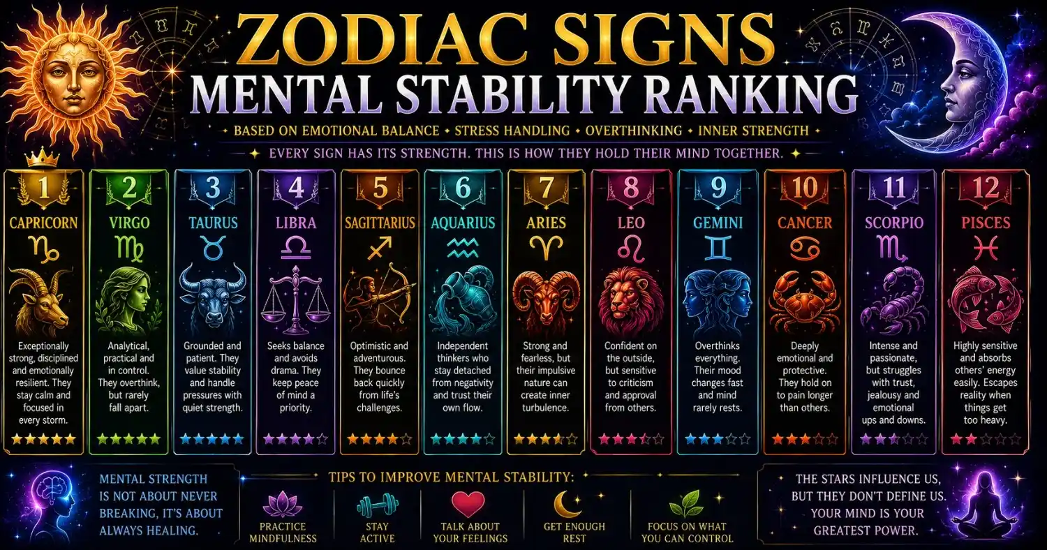 Zodiac Signs Mental Stability Ranking