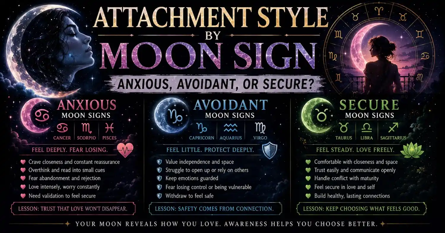 Attachment Style by Moon Sign — Anxious, Avoidant, or Secure?