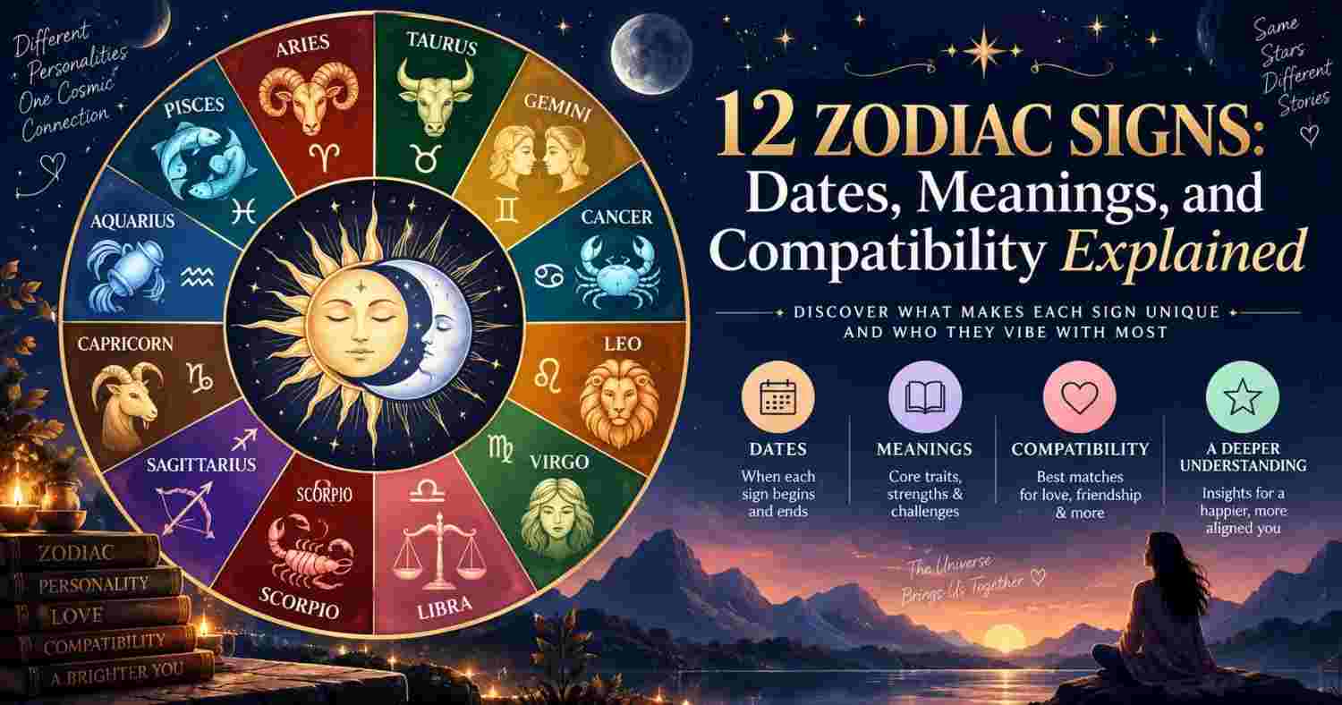 12 Zodiac Signs: Dates, Meanings, and Compatibility Explained